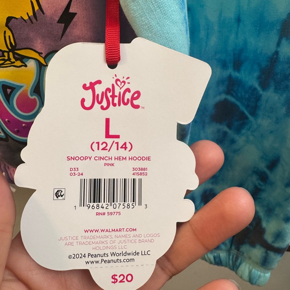Justice Pink and Blue Snoopy Hoodie - Picture 4 of 6